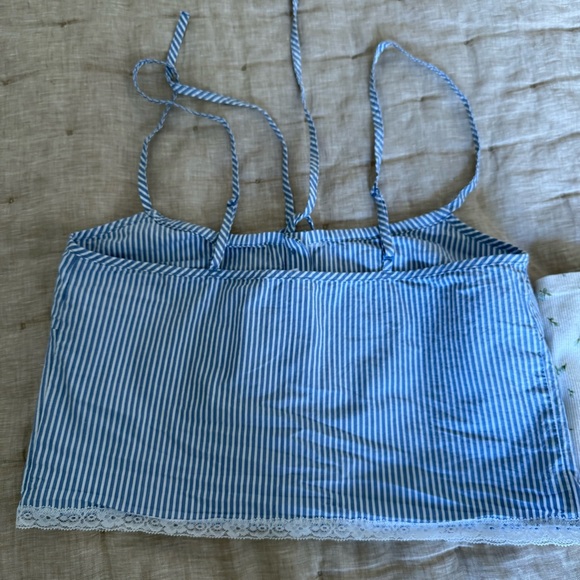 SKIMS Ribbed Tank Top Bundle of 3 in Slate Blue Floral Stripes Size XS - Picture 9 of 9